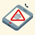 Isometric phone showing a red warning triangle over a bank icon with an incoming-call symbol, representing a bank fraud alert scam call or vishing