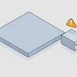 Isometric EV cutaway with a large flat traction pack and a small auxiliary battery marked by a warning triangle, on EV 12V battery symptoms