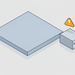 Isometric EV cutaway with a large flat traction pack and a small auxiliary battery marked by a warning triangle, on EV 12V battery symptoms