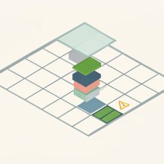 Isometric spreadsheet grid with a formula spilling a column of cells downward and a warning triangle on a blocked cell, representing Excel dynamic array errors