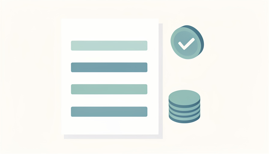 Isometric invoice document with plain line rows, a checkmark badge, and a stack of coins, representing free invoice tools with no monthly subscription