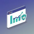 Isometric analytics dashboard with a bar chart, rising line graph, and a privacy shield with a checkmark, representing consent-friendly GA4 alternatives for WordPress