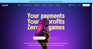 Helcim homepage showing transparent interchange-plus payment processing