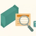 Isometric keto snack package and a nutrition label under a magnifying glass with a question mark, representing whether net carbs claims are trustworthy