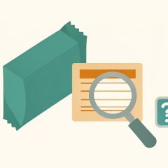 Isometric keto snack package and a nutrition label under a magnifying glass with a question mark, representing whether net carbs claims are trustworthy