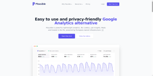 Plausible Analytics home page showing a simple privacy-friendly dashboard