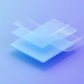 Isometric illustration of layered UI panels smoothly transitioning between arrangements