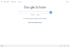 Google Scholar homepage for finding academic and citeable sources