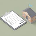 Isometric clipboard with a checklist beside a small school building, representing a policy review