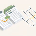 Isometric two spreadsheet sheets with a paste arrow and a tournament bracket with a broken line and a warning triangle, representing a Google Sheets bracket paste issue
