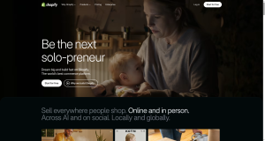 Shopify homepage showing ecommerce store platform and payments