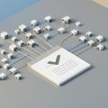 Isometric illustration of data streams converging into a single verified report on a desk