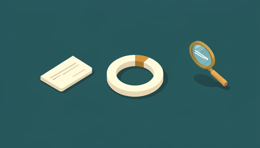 Isometric bond certificate beside a circular portfolio allocation ring with a small magnifying glass over a spread indicator
