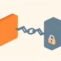 Isometric two app tiles joined by a broken chain link with a padlock, representing a Zapier error caused by changed app permissions or authorization
