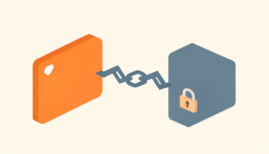 Isometric two app tiles joined by a broken chain link with a padlock, representing a Zapier error caused by changed app permissions or authorization